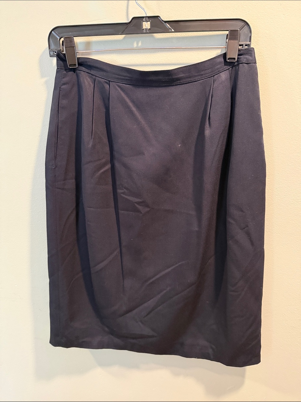 Talbots Petite Collection Navy Pencil Skirt Size 12 Petite